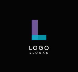 Aufkleber - Colorful geometric letter L with overlapping shapes, modern vibrant logo design for tech company, creative agency, architecture design studio, startup looking bold brand identity. Vector illustration