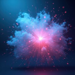 Poster - A Pink-Blue Explosion of Light in the Galaxy