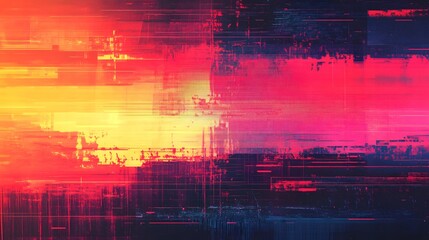 Fototapete - Captivating digital abstract artwork featuring a dynamic and vibrant composition of intersecting lines geometric shapes and striking color gradients