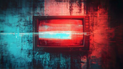 Poster - Captivating digital abstraction with intense neon hues vibrant gradients and glitch like distortions creating a mesmerizing and futuristic visual experience  This digital artwork showcases a dynamic