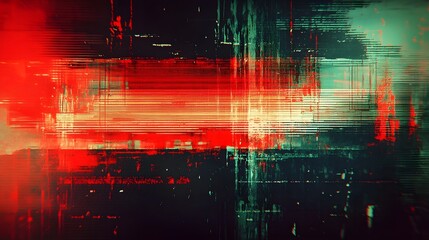 Fototapete - Captivating digital glitch art with vibrant color interference patterns creating a futuristic experimental and visually striking abstract background
