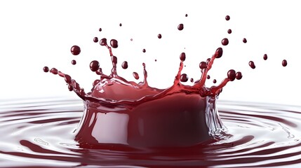 Leinwandbilder - Dramatic splash of vivid red liquid with dynamic motion and rippling water droplets on a reflective wet surface  This creative