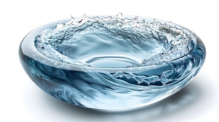 Poster - Mesmerizing blue wave ripple flowing gracefully across crystalline water surface creating a hypnotic and captivating abstract design