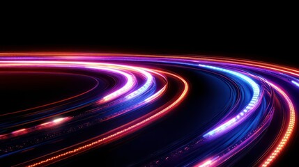 Wall Mural - Abstract Swirling Light Trails, Neon Circles, Abstract Background, Color, Design, Lights, Artistic