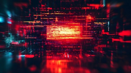 Poster - Mesmerizing digital abstract with motion blurred futuristic neon lights flames and explosions creating a surreal conceptual and captivating artwork that evokes a sense of energy technology