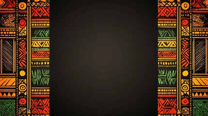 vibrant african pattern design with textured brown background for cultural presentation backdrop.