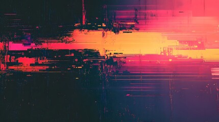 Poster - Vibrant Glitch Abstract Digital Art Background with Striking Color Contrast and Chaotic Movement  Futuristic Surreal and Technologically Inspired Visuals Create a Mesmerizing Otherworldly Atmosphere