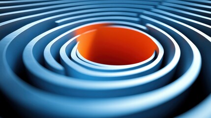abstract fingerprint maze, orange center, security concept