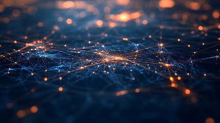 Global network connections, data flow, technology