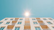 © Dream Vision - Sun in Natural Phenomena Theme, Bright sun shining over modern building under clear blue sky
