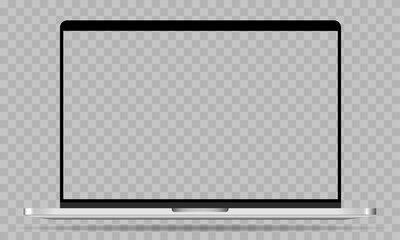 An easy to use laptop mockup with a transparent background and blank screen, allowing you to easily add your design.