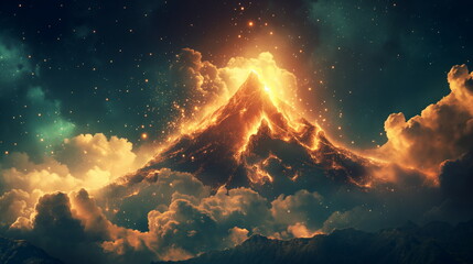 Wall Mural - A formidable volcano with a smoking crater from wh_009