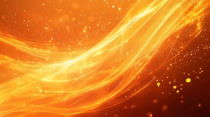 Wall Mural - abstract orange background with glowing lines and shapes.