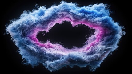 Wall Mural - Abstract cosmic cloud ring, dark background, space theme, design element