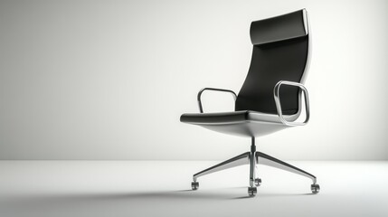 Wall Mural - A single office chair isolated on a clean white surface, perfect for promoting office furniture.