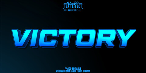 Wall Mural - victory editable text effect, customizable game and win 3d font style