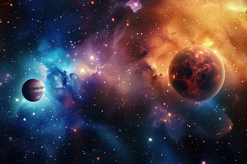 Wall Mural - background of galaxy and stars