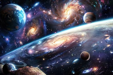 Wall Mural - background of galaxy and stars