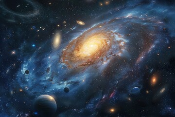 Wall Mural - background of galaxy and stars
