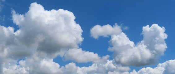 Wall Mural - beautiful cloudscape in blue sky, panoramic view