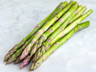 A bunch of fresh green asparagus stalks.