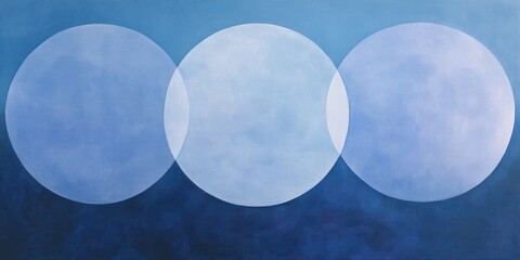 Wall Mural - Abstract Blue Circles Overlapping Design