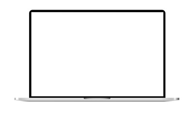 high-resolution png laptop mockup with a transparent background and empty display, ready for your cr