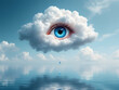 © Zilvinas - A surreal scene with an eye within a cloud shedding a tear into calm waters below.