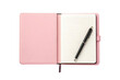 © Vlad - Open pink notebook with a pen ready for notes, cut out