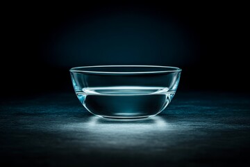 Aufkleber - A drop of water hangs above a bowl's surface, surrounded by gentle ripples, emphasizing the clarity and freshness of the water in a serene setting
