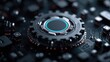 © BROPRADANA - Futuristic gear on circuit board, tech background, innovation concept