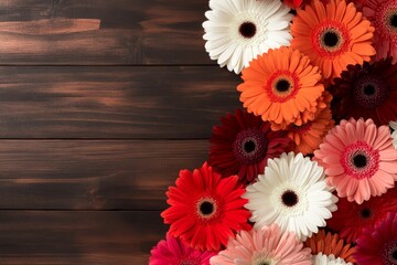 Aufkleber - Bright and lush flowers fill the space with color, creating a serene and elegant setting ideal for various artistic and design applications