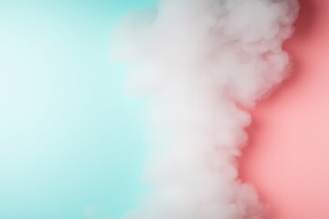 Fototapete - A fluffy white cloud floats against a soft pastel background, creating a serene and dreamy atmosphere, perfect for designs that evoke peace and tranquility