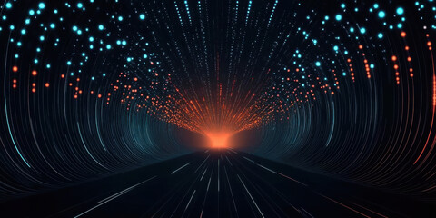 Digital background perfect for tech processes, neural networks, artificial intelligence, data transfer and encryption, digital archives, sound and graphic presentations, science, education, etc.