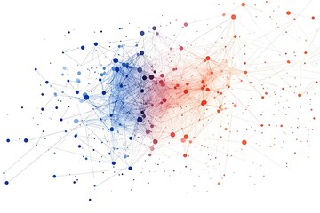 Wall Mural - abstract dot-point connections with gradient lines, representing social network business connections