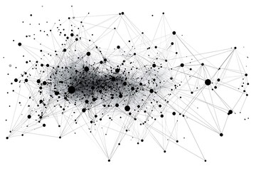 Wall Mural - abstract network connection with dots and lines, representing modern ai technology and digital netwo