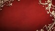 © selvy - Elegant Red Background With Gold Floral Design
