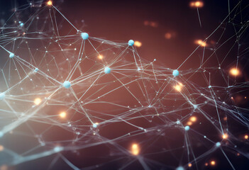 Wall Mural - abstract connection data background network points lines 3d structure rendering transfer technology 