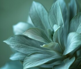 Wall Mural - green leaf close up