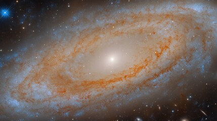Wall Mural - Spiral galaxy swirling in deep space, stars, cosmic background, science