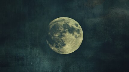 Wall Mural - Full moon night sky, celestial body, dark clouds, mystical atmosphere, background for fantasy