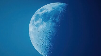 Wall Mural - Half-moon, night sky, celestial, cratered surface, space, background, astronomy, wallpaper