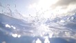 © STwul - Ocean water splash, sunlit surface, sky background, refreshing texture