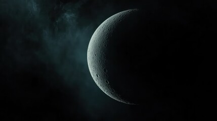 Wall Mural - Crescent moon space nebula cosmic background science fiction