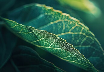 Wall Mural - green leaf macro