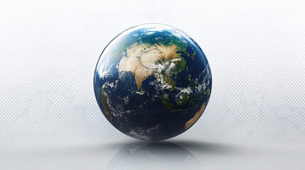 Wall Mural - A digital globe displayed on a transparent background.