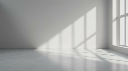 Wall Mural - a spacious room featuring smooth walls that shift from dark to light shades, ideal for showcasing pr