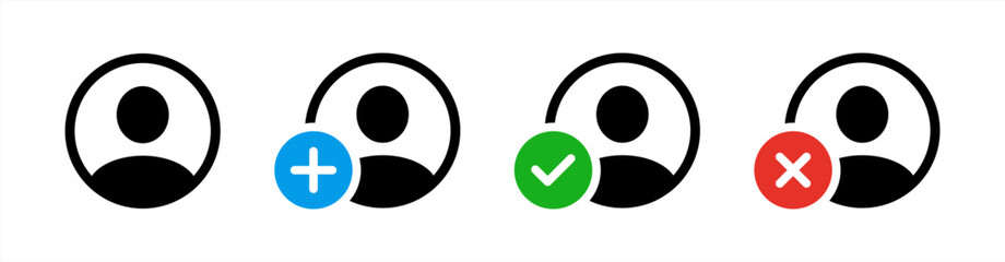 Poster - Verified user, add user and delete, account sign icon vector design, vector icons 10 eps.