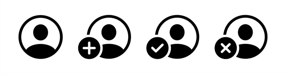 Poster - Verified user, add user and delete, account sign icon vector design, vector icons.