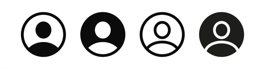 Poster - Vector user icon. Version on black and white background, line. Vector 10 eps.